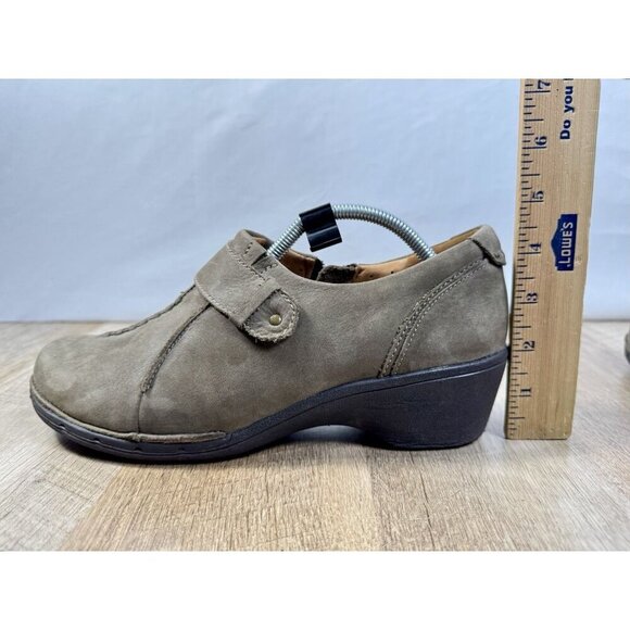 Clarks Unstructured Sparrow Shoes Womens 9 Brown Taupe Nubuck Leather Comfort - Picture 4 of 10